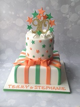 2 tier parcel surprise cake